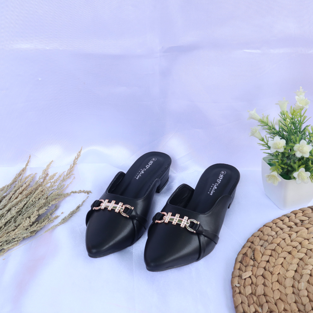 HMF Nocrima Sepatu Hak Mules Wanita 3 Cm MT17