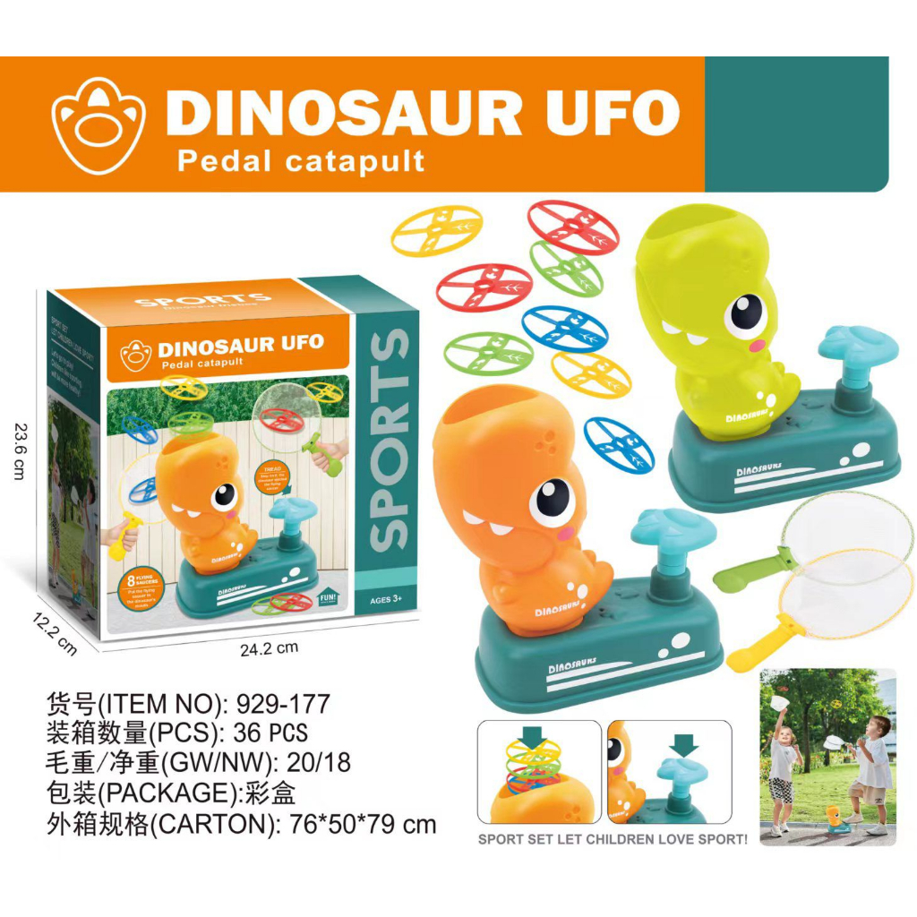 Mainan piring Terbang Dino Launcher Toys Flying ufo dinosaur kado anak Interaktif - birthday gift ideas mainan luar ruangan out door orang tua dan anak anak