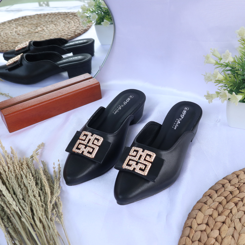 HMF Novaria Sepatu Hak Mules Wanita 3 cm MT19