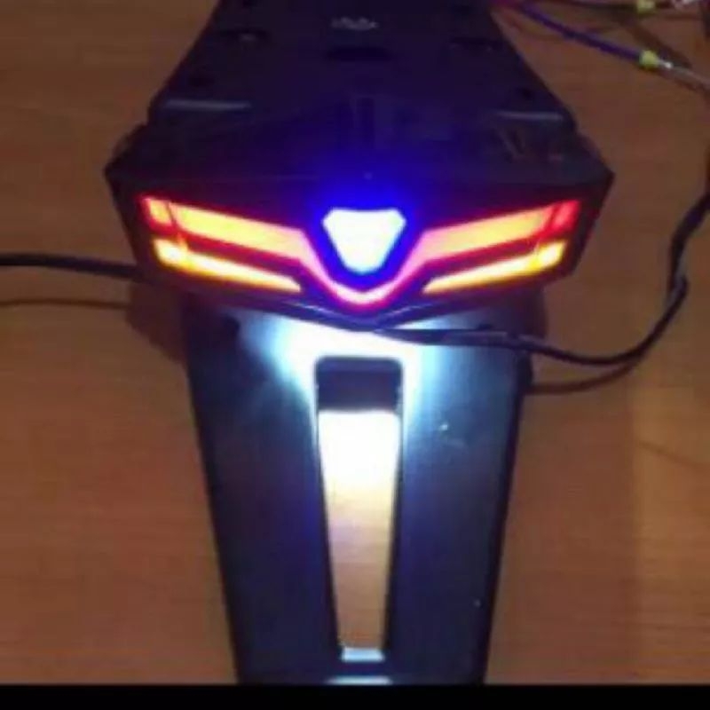 Buntut Spakbor Belakang KLX D-Tracker Plus Lampu Stop LED Sein LED 3in1