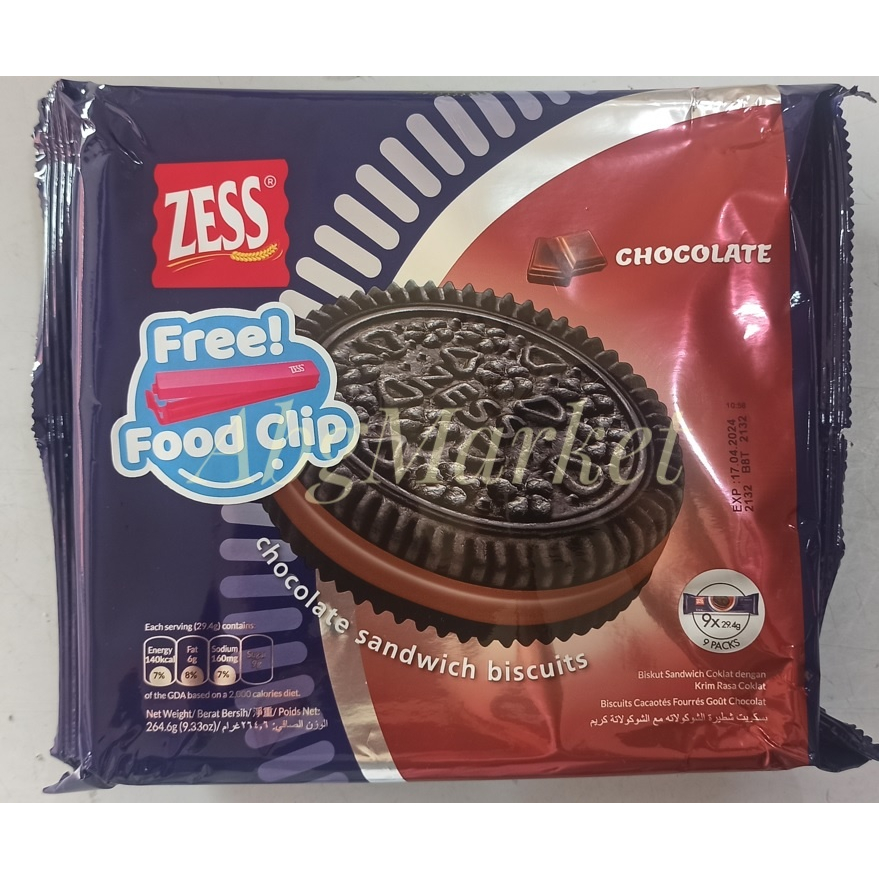 

Zess Biscuit Chocolate Sandwich Biskuit All Variant Oreo 264gr - Coklat