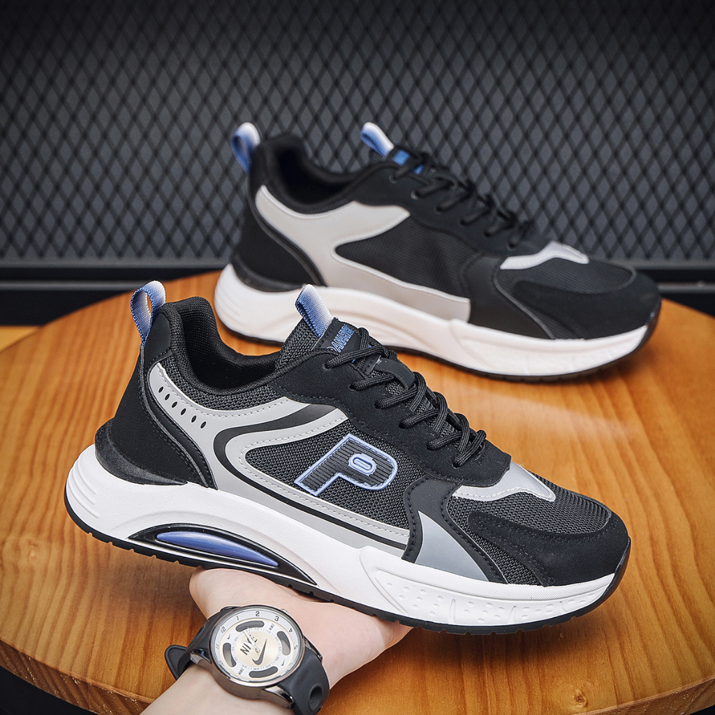 Sepatu Import Pria Casual Trendy Nyaman Dipakai Keluaran Terbaru Sneakers Cowok Warna Hitam