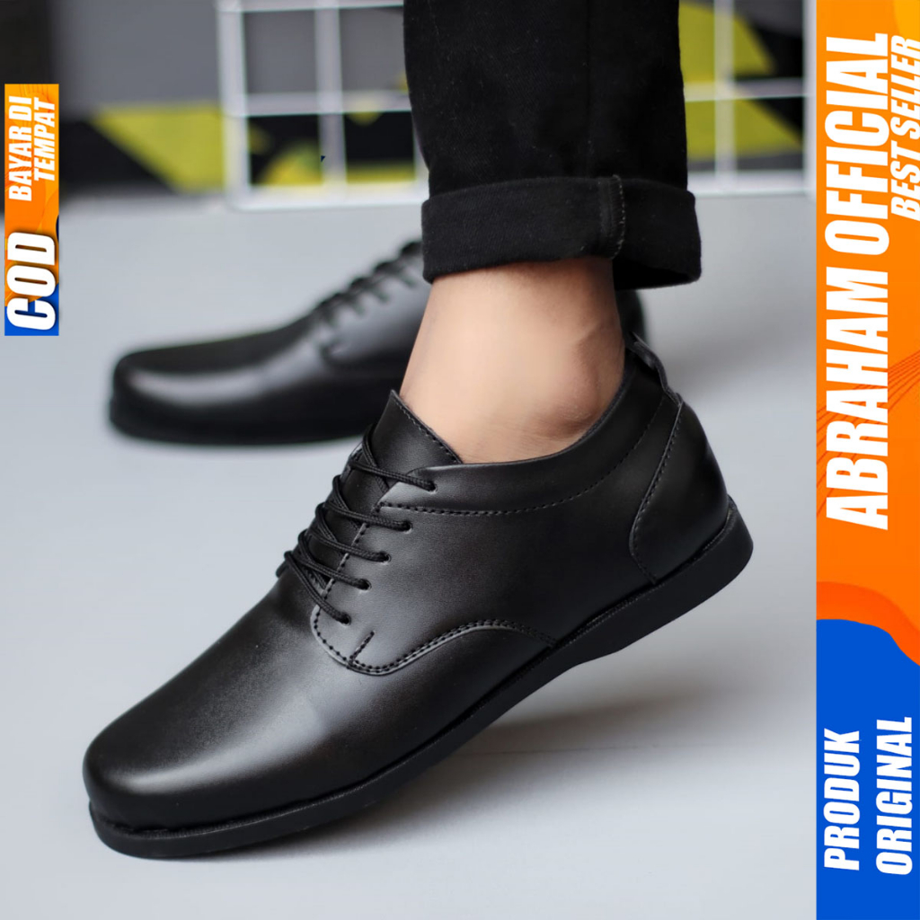 Formal Pantofel Kerja Oxford Hitam Tali Pria