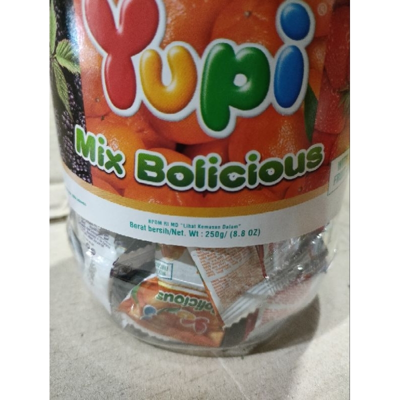 yupi mix bolicious toples 250 g  kembang gula lunak jeli aneka rasa