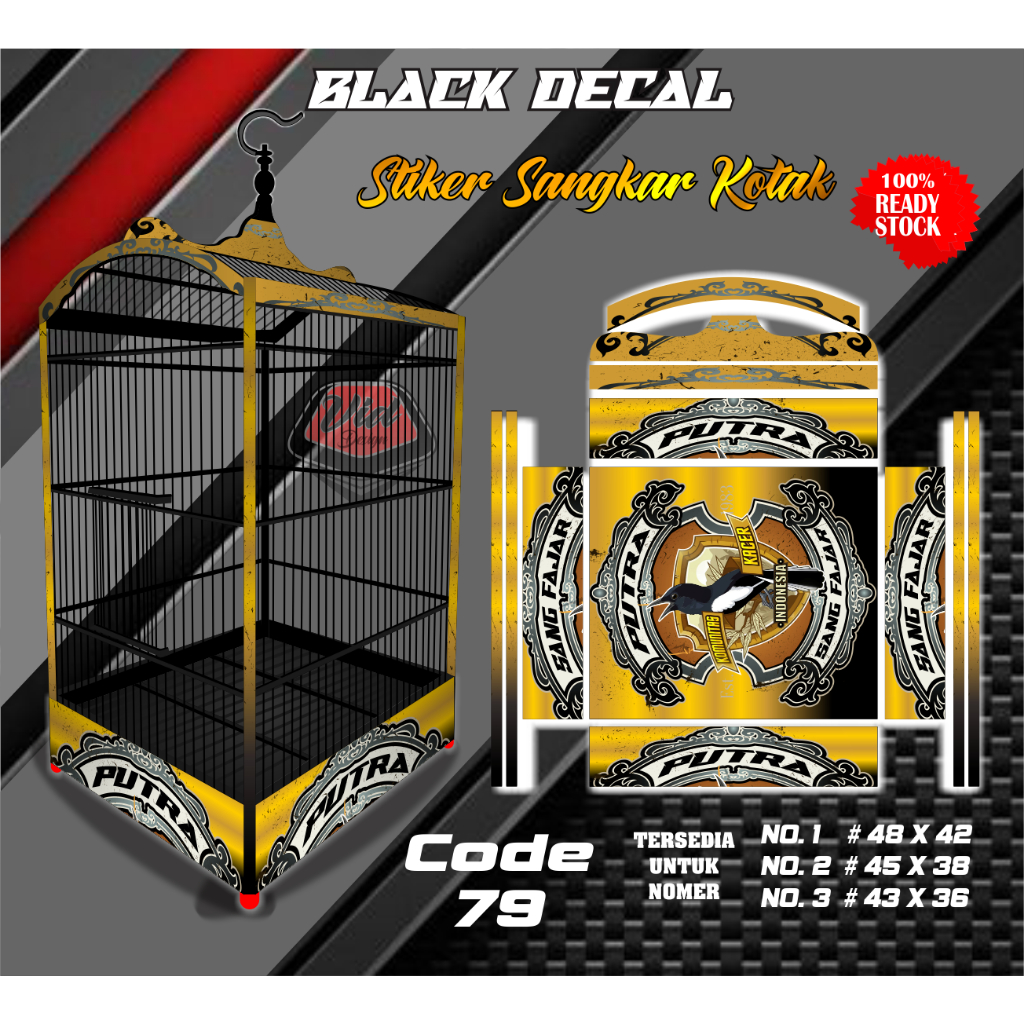 Sticker Sangkar Kotak Decal Kandang Burung Bnr Kacer No 123