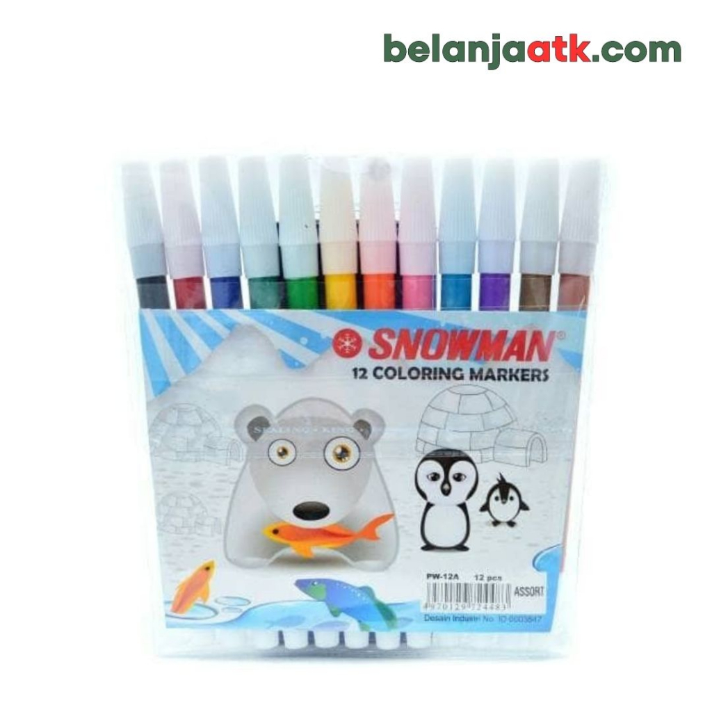 

SNOWMAN - MARKER 12 COLORS (satuan), PW-12A