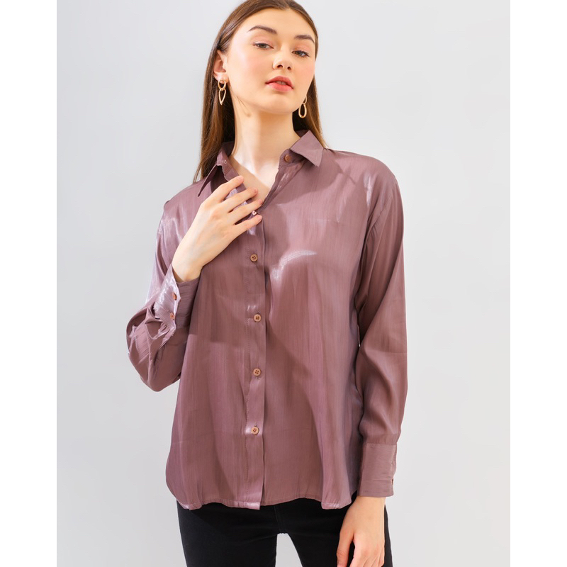 KEMEJA WANITA TANGAN PANJANG SHIMER PREMIUM BKK