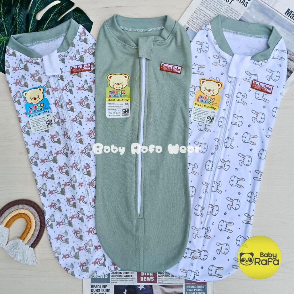 Serian Hijau - 3 pcs Bedong INSTAN RESLETING HIJAU SERIES merk SNI Bolo - Bolo / Bedong Bayi INSTAN Serian Hijau