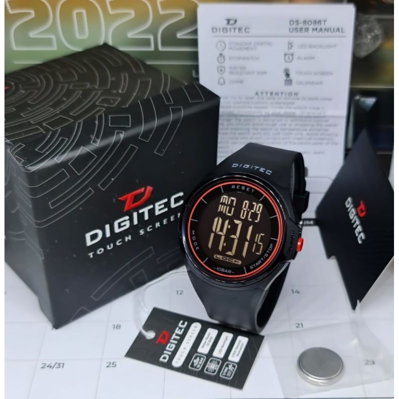 JAM TANGAN RUBBER DIGITEC ORIGINAL TOUCH SCREEN WATER RESISTANT