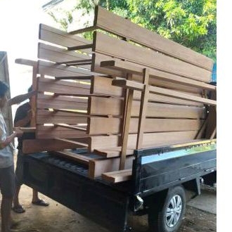 Pesanan kusen pintu utama kayu Merbau baru oven