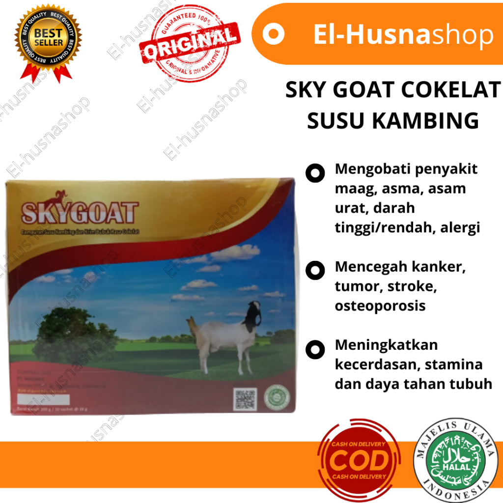 

Sky Goat Susu Kambing Etawa Rasa Cokelat 10 Sachet Susu Bubuk Asli