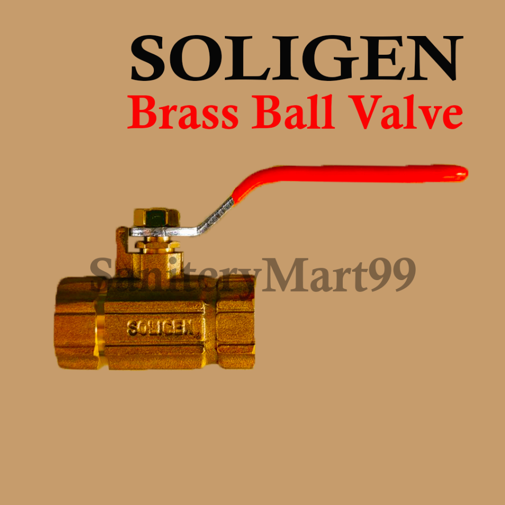 Ball Valve Kuningan 1 inch SOLIGEN Stop Keran 1/2" inch Stop kran 3/4" inch
