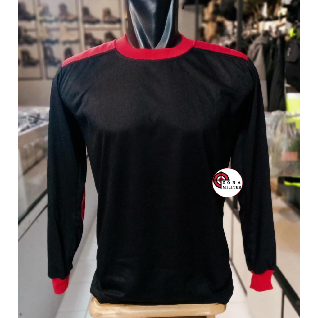 Kaos panjang polos deker pria wanita dewasa/Kaos tembak panjang hitam polos variasi merah