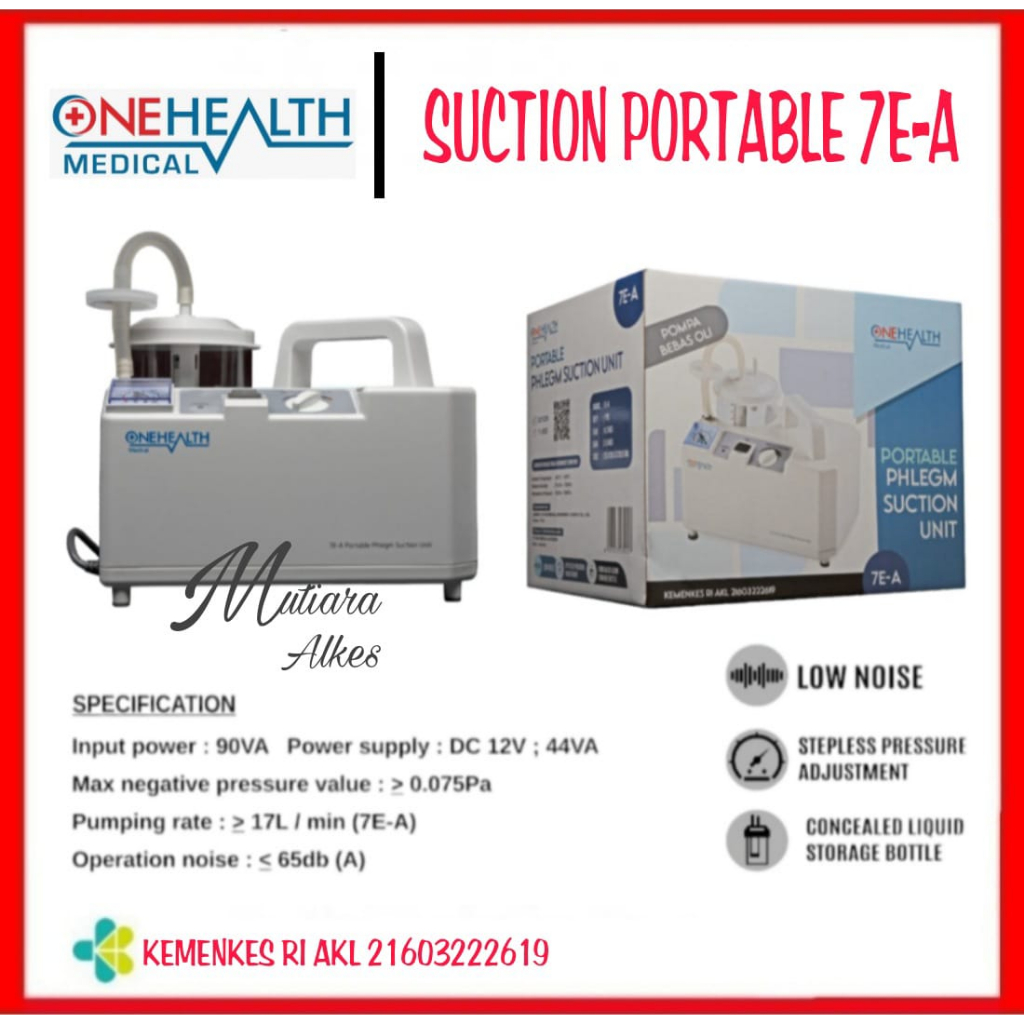 SUCTION PUMP Portable ONEHEALTH 7E-A / Alat Penyedot Dahak dan Lendir