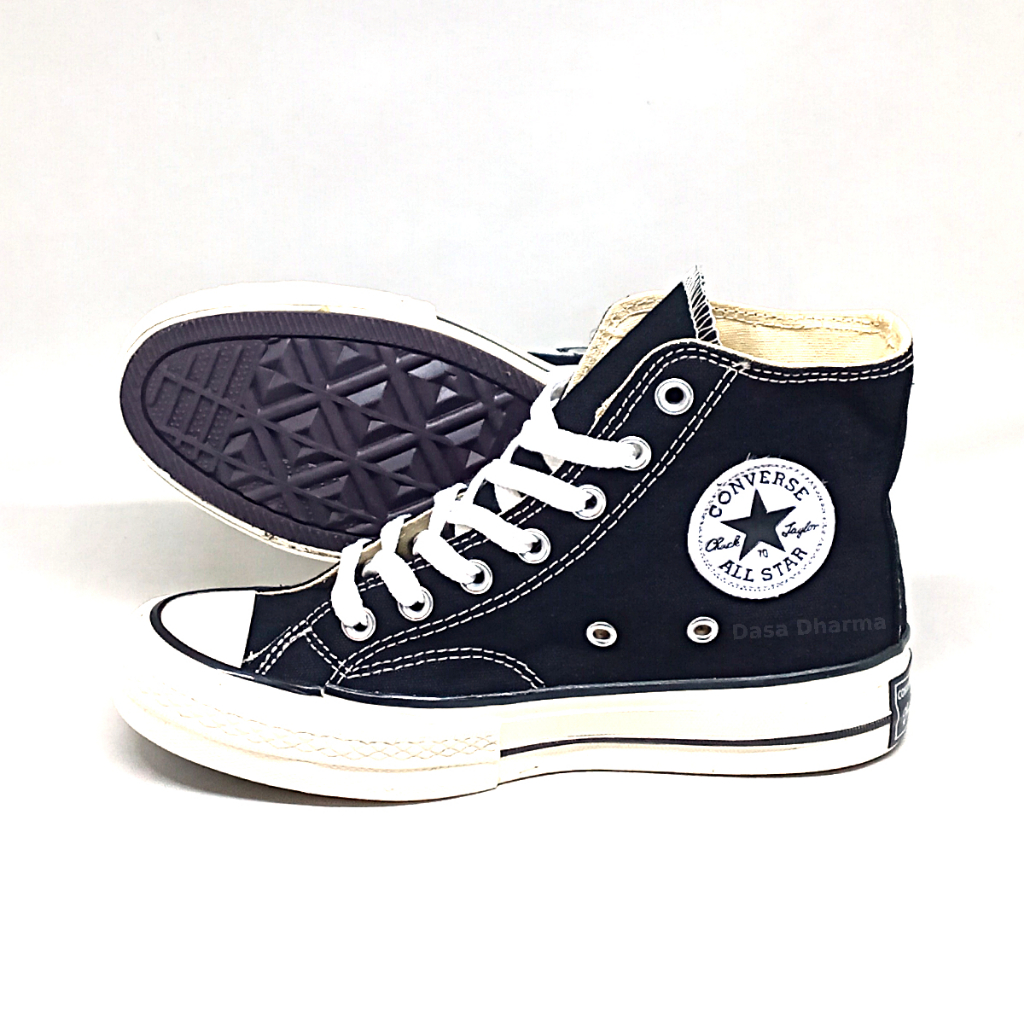 Sepatu Konvers High Cut 70s Hitam Putih Glosy Import Vietnam