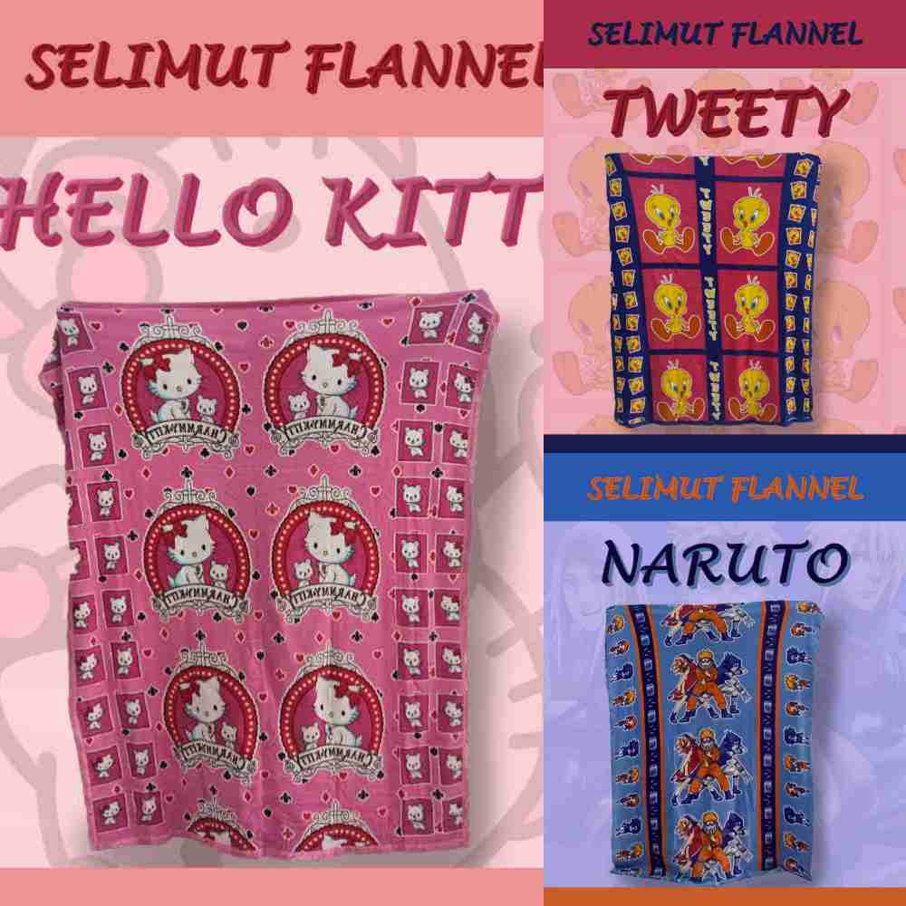 [BUY 1 GET 1] Selimut Flannel - Hangat Ringan Lembut Tebal Dapat tas Cantik Uk 160x200 Motif