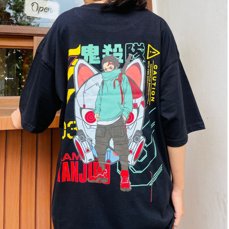 Tshirt Tanjiro Cyber Series Anime Manga Demon Slayer Kimetsu No Yaiba Premium Unisex