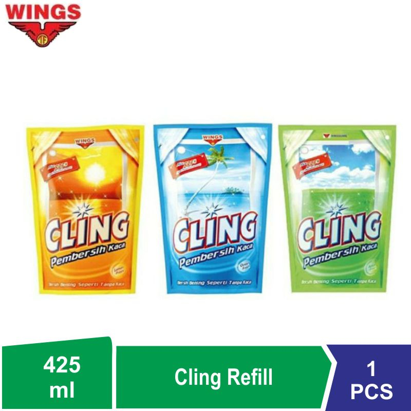 CLING Cairan Pembersih Kaca 425 ml Refill