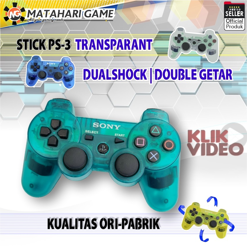 Stik PS3 / Stick PS3 PlayStation 3 Transparant Biru Dualshock Wireles