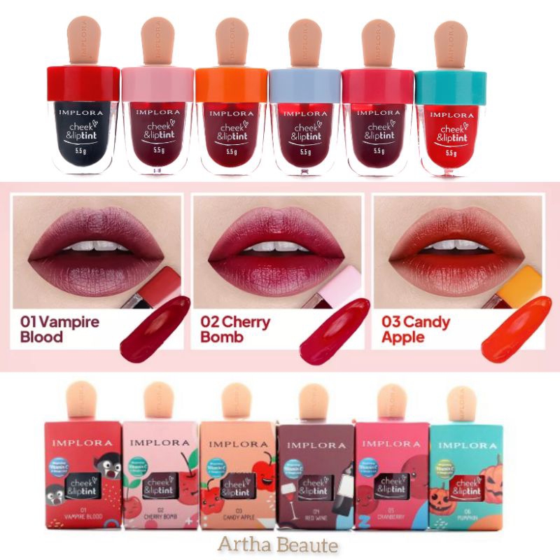 [ORIGINAL] IMPLORA Cheek & Liptint Ice Cream 5.5gr | BPOM Implora Liptint Es Krim Longlasting 24 Jam