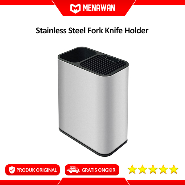 Kitchen Knife Rack Holder Stainless Steel Rak Pisau Spatula Alat Masak Anti Karat Original