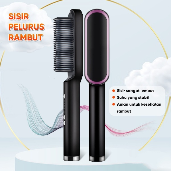 SALE PROMO!! Sisir Catok Elektrik Pelurus Rambut Curler 2 in 1 catokan sisir listrik Hair Straightener Multifungsi