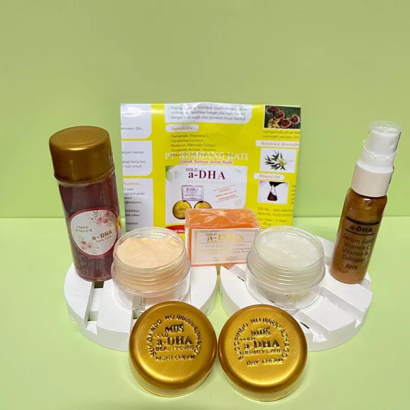 Paket DHA Gold MDS 5in1//serum,toner,sabun,cream siang malam