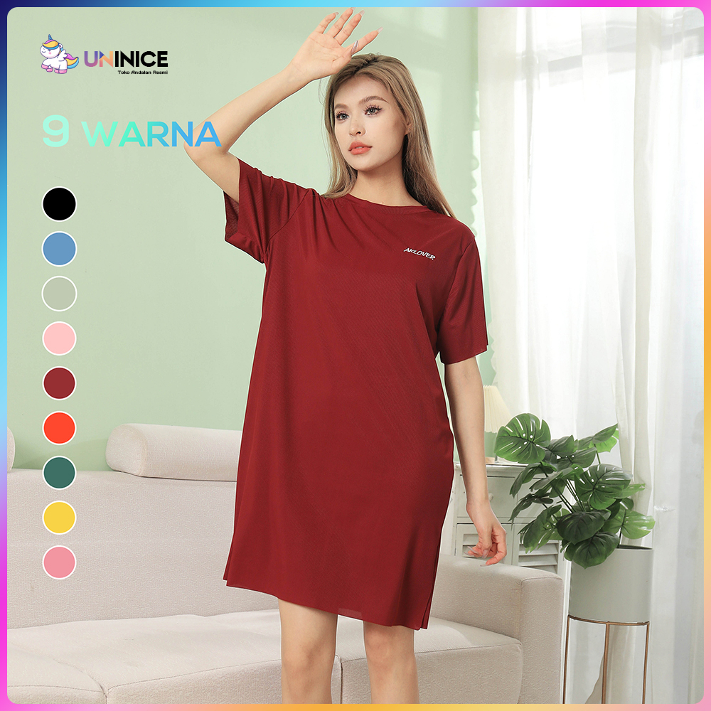UNINICE COD Daster Kaos Wanita Baju Tidur Rumah Yang Sejuk dan Lembut Terbuat Dari Sutra ES