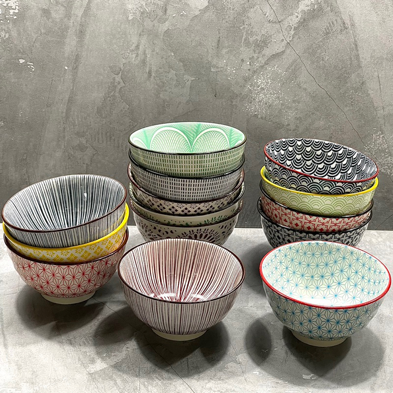 ACLASA Mangkok Keramik Motif 4.5 Inch / Mangkok Keramik Jepang / Pattern Bowl