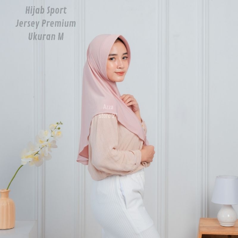 Hijab Jilbab Daily Instan Size M Jersey Premium