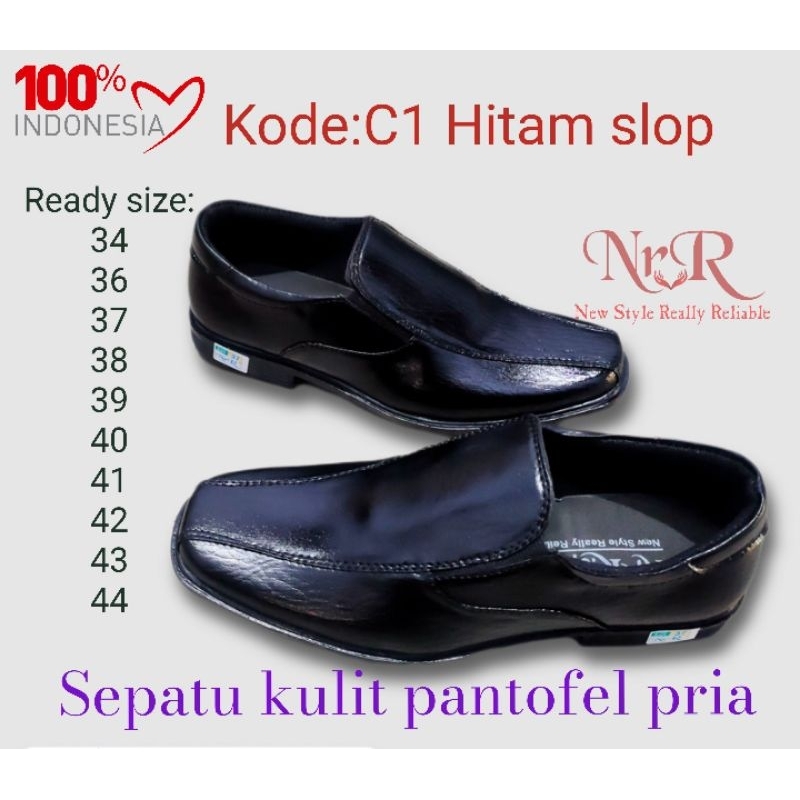 SEPATU PANTOFEL KULIT ANAK LAKI LAKI SEKOLAH DAN PONDOK/SEPATU KULIT FANTOFEL PRIA HITAM/SEPATU FORMAL ANAK REMAJA DAN DEWASA UKURAN 33 34 35 36 37 38 39 40 41 42 43 44