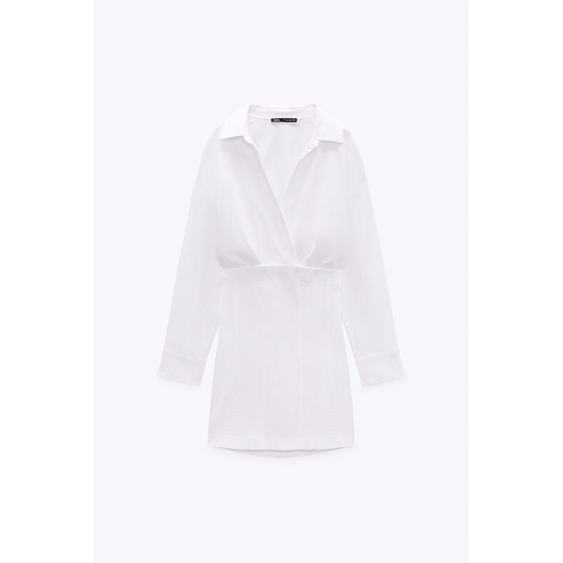 PRELOVED ZARA DRESS PUTIH POPLIN