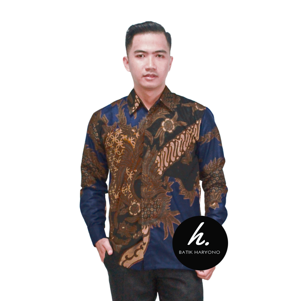 Baju Batik Pria Dewasa Kemeja Lengan Panjang Modern Terbaru 2023 JK01