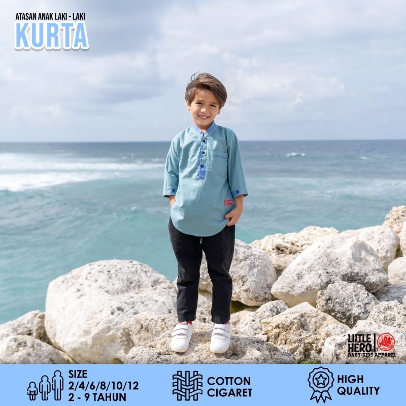(2-9Tahun) Baju Koko Kurta Anak Laki Laki Cowok Little Hero Usia 2 - 9 Tahun