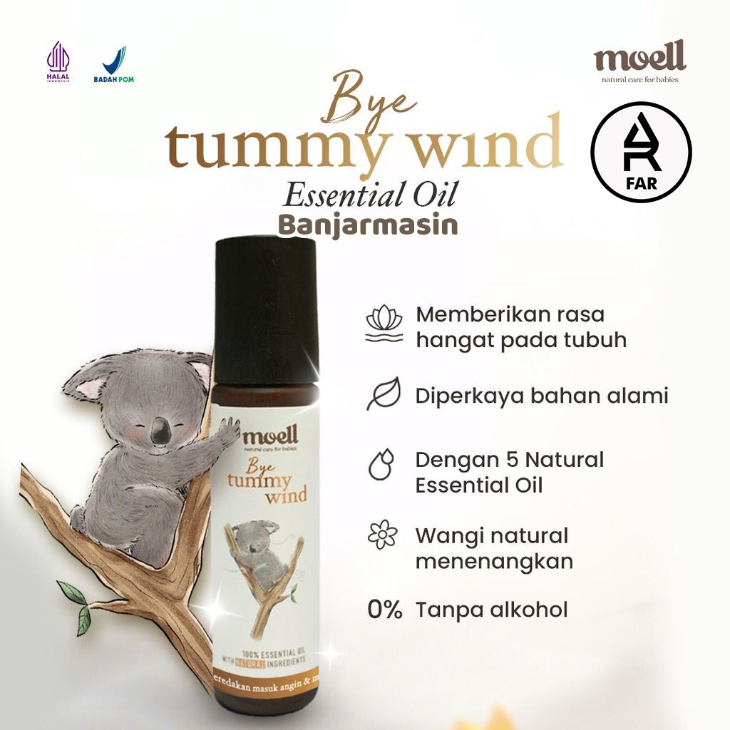 Moell Bye Tummywind Natural Essential Oil / Pereda Masuk Angin &amp; Perut Kembung