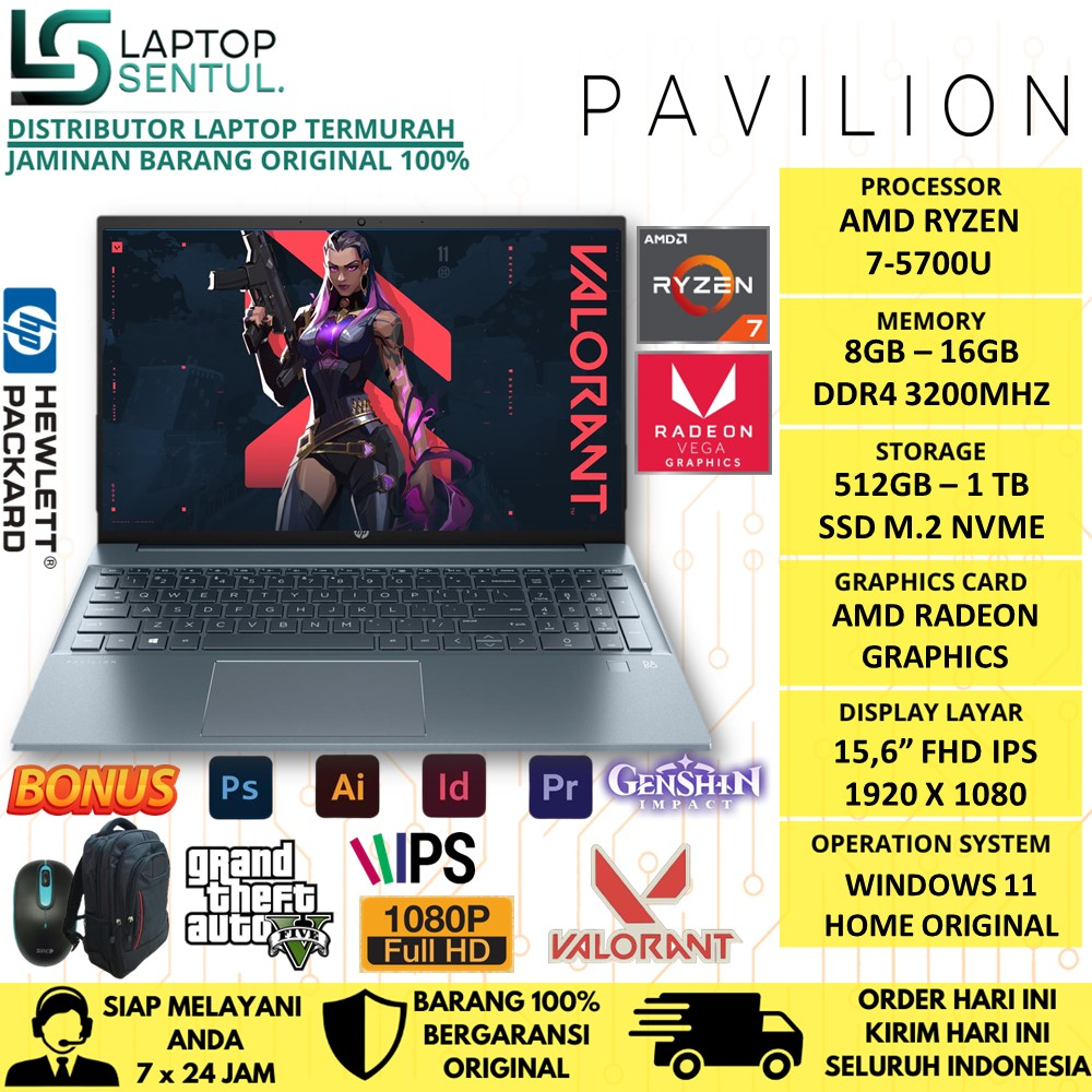 LAPTOP GAMING HP OMEN 15 INTEL I7 11800H 32GB 2TB SSD RTX3060 6GB FHD IPS 144HZ WINDOWS 11 ORIGINAL