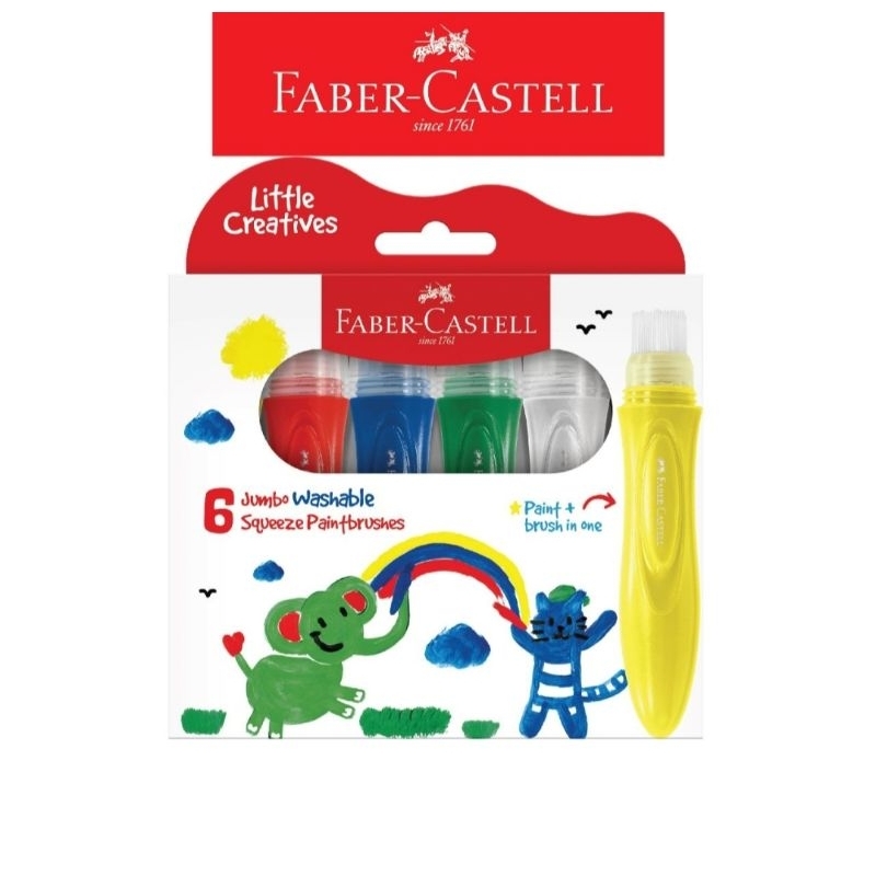 

Faber - Castell Jumbo Washable Squeeze Paintbrushes 6 warna