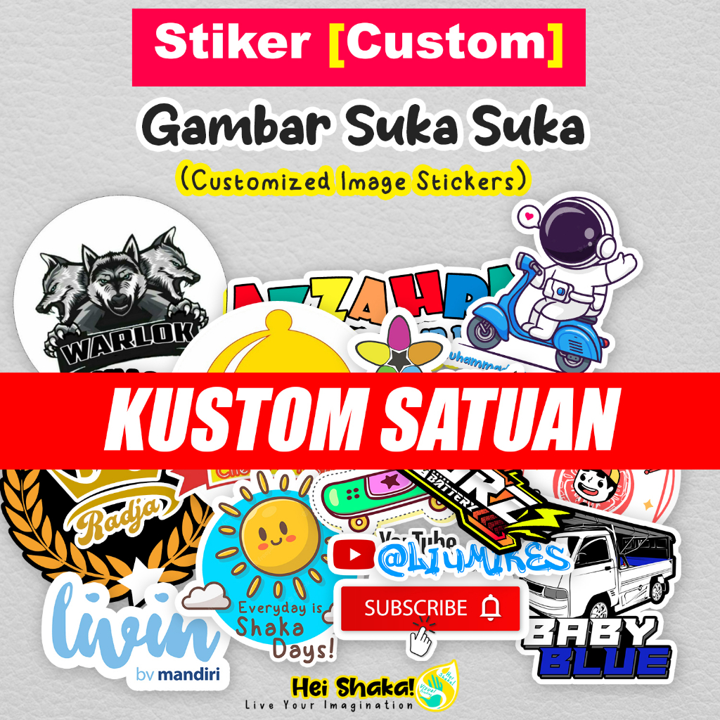

Heishaka Stiker Custom Gambar Logo Sendiri Suka Suka Sticker Kustom Satuan Tanpa Minimal Termurah Vinyl Anti Air