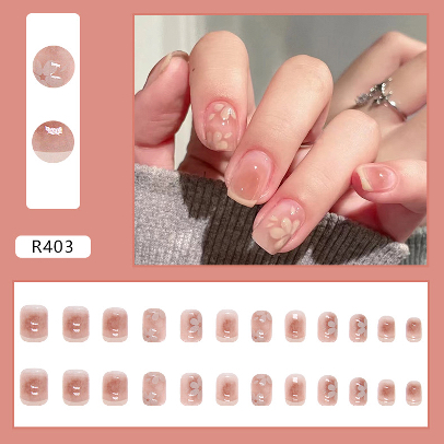 GEULIS Barbie Nails / KUKU PALSU CANTIK / 24PCS / 3D / NAIL ART /PREMIUM / CUTE / KANTOR / WEDDING