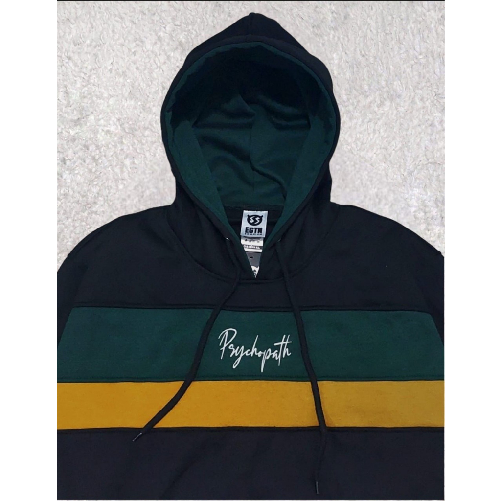 TURUN HARGA ! Hoodie Psychopatch Pria Bahan Katun Fleece Lembut Warna Hitam Suiter Pria Wanita Original Eighty Nine Size M L XL