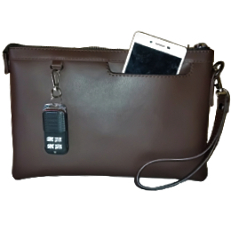 tas clutch tas tangan handbag coach pria wanita coklat kulit sintetis