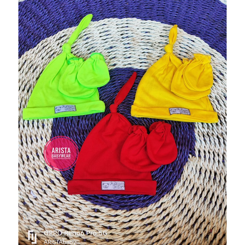 FATMAbaby - set Topi+Sartaki bayi polos rainbow