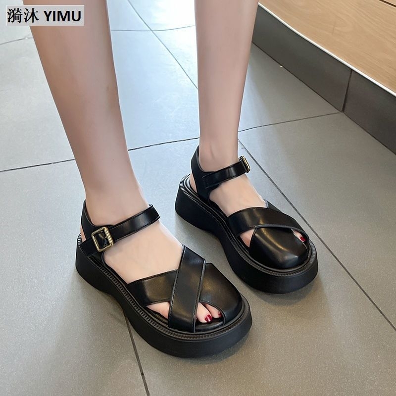 NF3598 - Sandal Tali Wedges Korea Style Fashion Wanita Import