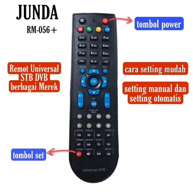 REMOTE UNIVERSAL SET TOP BOX RECEIVER PARABOLA 056