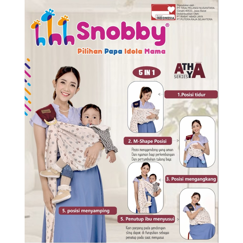 Snobby Gendongan Bayi Samping Multifungsi (bisa u/ newborn) Athaya / Freya Series -  SBG 7745 7945