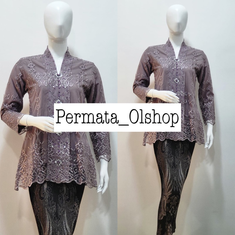 Permata Olshop / Setelan Kebaya Floy Payet / Kebaya Wisuda / Kebaya Busui Modern