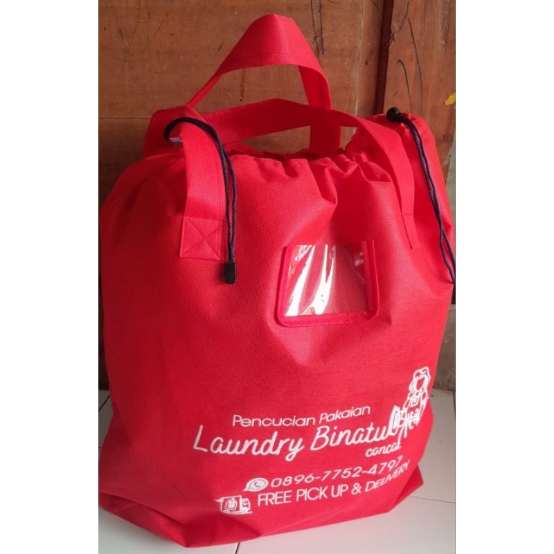 Tas Laundry Kotak Serut 10kg Baru Gratis Sablon Min 12