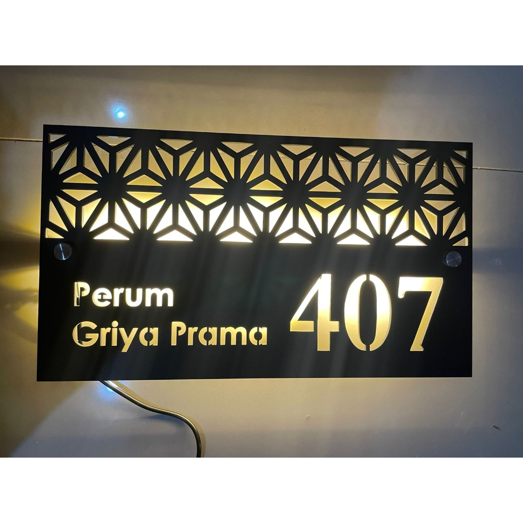 Nomor Rumah LED Akrilik Minimalis Exclusive Modern