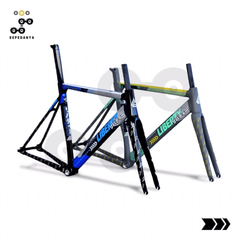 Liberty Nemesis V3 Katana FrameSet Frame Set 700c Fork Carbon Tapered Aero SeatPost Seat Post Sepeda