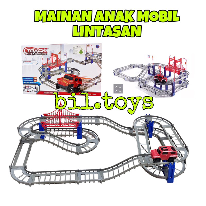 MAINAN ANAK MOBIL LINTASAN TRACK SPEED CORNERING TRACK CONTEST 82PCS BO